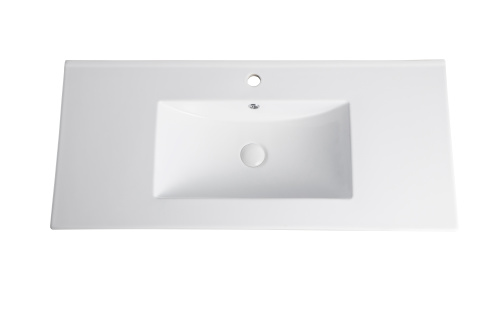 Раковина из сантехнического фарфора Orange B03-1000w 102х47 встраиваемая цвет белый глянцевый - фото 5