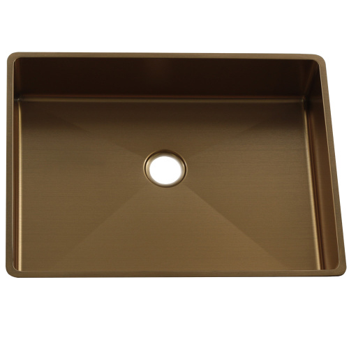 Раковина из нержавеющей стали Melana MLN-D4837G Castle 48х37 накладная цвет золото без отверстий под смеситель - фото 4