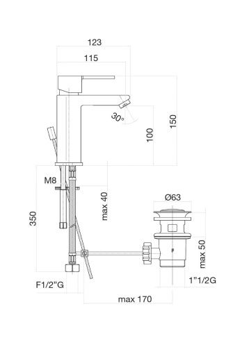 Смеситель Fiore 76CR7430 на биде хром - фото 3
