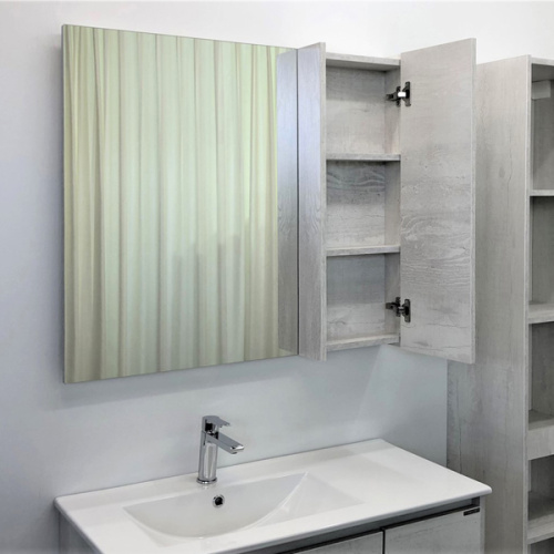 Зеркало-шкаф Comforty Бремен 00004142374CF 90х16х80 подвесной цвет дуб белый - фото 3