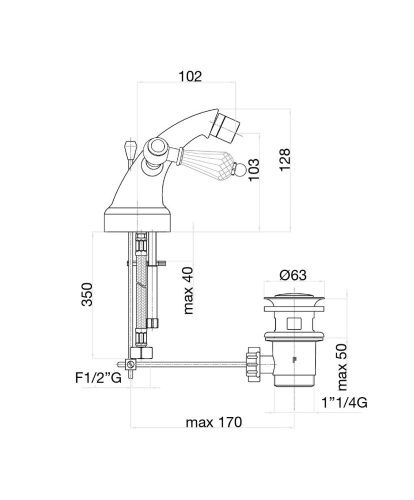 Смеситель Fiore 08OO0632 на биде золото - фото 3