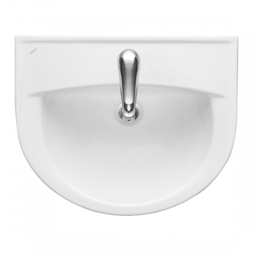 Раковина из сантехнического фарфора Santeri Виктория 131116S0011B0 56х45 подвесная цвет белый 1 отверстие под смеситель - фото 2