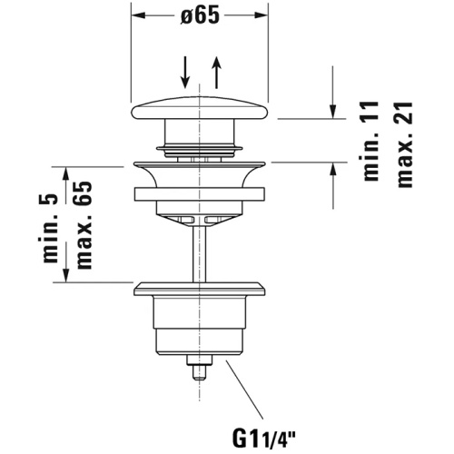 Донный клапан для раковины Duravit 50790000 - фото 2
