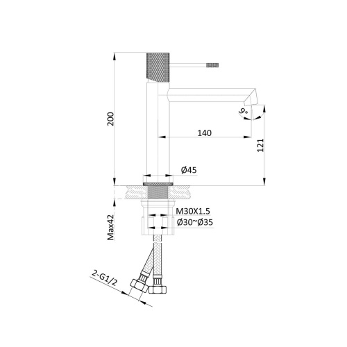 Смеситель Vincea Desire VBF-1D1GM на раковину вороненая сталь - фото 3