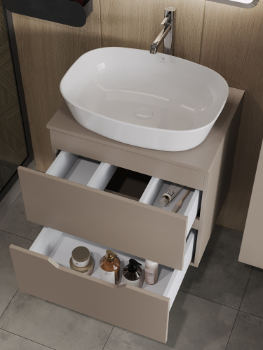 Тумба с раковиной Orange Line Li-60TuLMDF+B08-500W 61х46х70 - фото 4