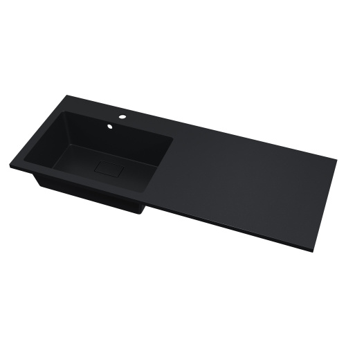 Раковина кварцевая Uperwood Cosmos Quartz RCosmos120LU 120х48 над стиральной машиной цвет черный - фото 4