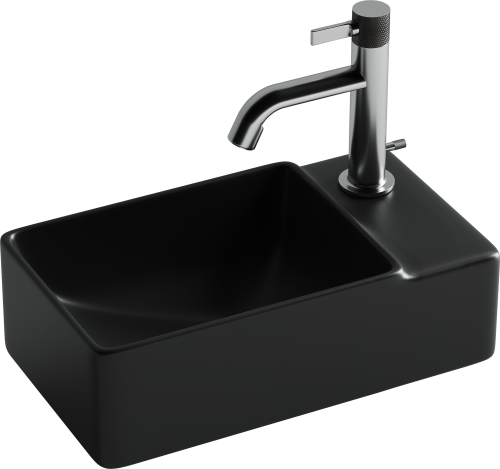 Раковина из сантехнического фарфора Ceramica Nova ELEMENT CN5045MB 40х22 подвесная цвет черный матовый 1 отверстие под смеситель - фото 2