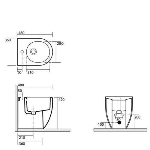 Биде Kerasan Flo 312101*1 напольное - фото 2