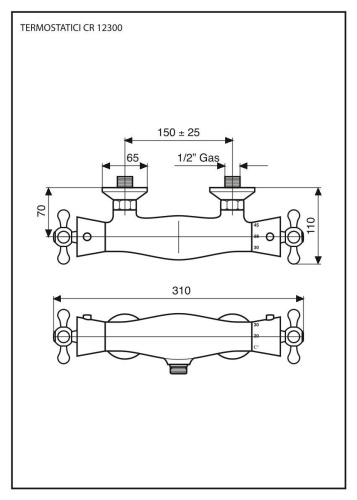 Смеситель для душа Emmevi Deco Classic 12300/CR настенный хром - фото 2