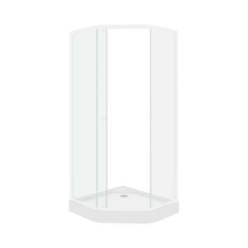 Душевой уголок Parly ZEP91 90х90 стекло прозрачное профиль белый с поддоном - фото 3