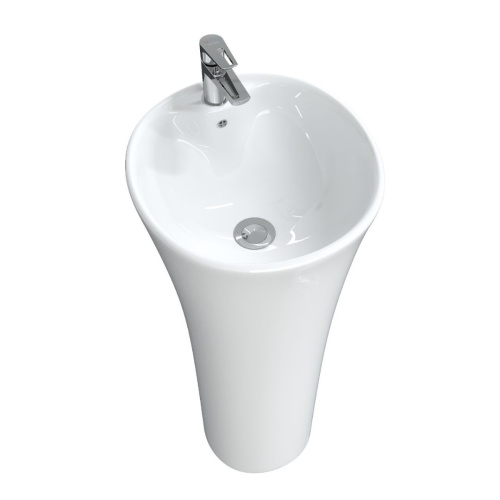 Раковина из сантехнического фарфора Cerutti SPA CT7274 45х45 напольная цвет белый 1 отверстие под смеситель - фото 2