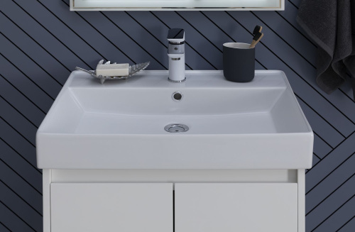 Раковина керамическая Aquanet Латина 00242905 61х46 полувстраиваемая цвет белый 1 отверстие под смеситель - фото 4