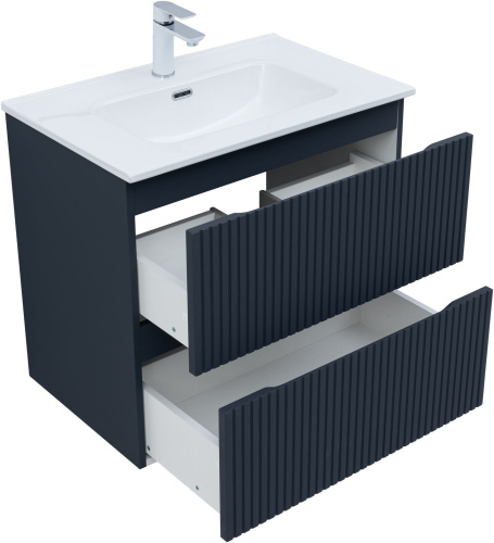 Тумба под раковину Aquanet Джейн (Flat) 00335428 70х46х64 подвесная цвет синий - фото 2