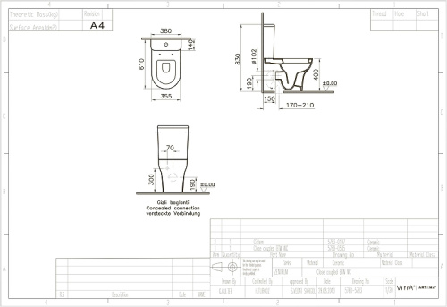 Унитаз напольный с бачком Vitra Zentrum 9012B003-7202 белый с сиденьем микролифт душевой смыв - фото 3