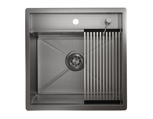 Кухонная мойка Granula Kitchen Space 5051, СТАЛЬ САТИН 50х51 цвет сталь сатин поверхность матовая - фото 3