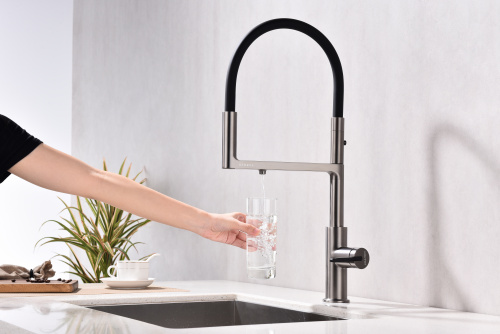 Смеситель для кухни Paulmark TORNADO To213402-GM на раковину беретта - фото 4