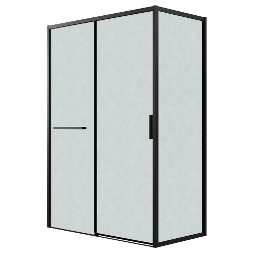 Душевая перегородка Grossman Style 200.K33.05.70.21.02 70х195 стекло текстурное профиль черный матовый - фото 2