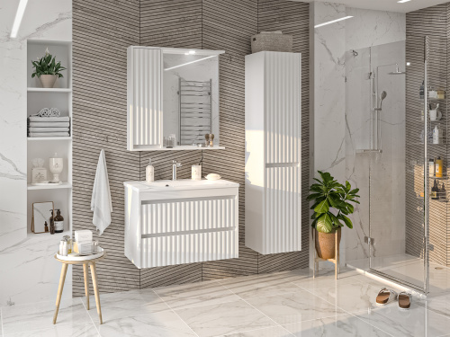 Зеркало-шкаф Brevita Balaton BAL-04080-01-Л 78х14х80 подвесной цвет белый - фото 5