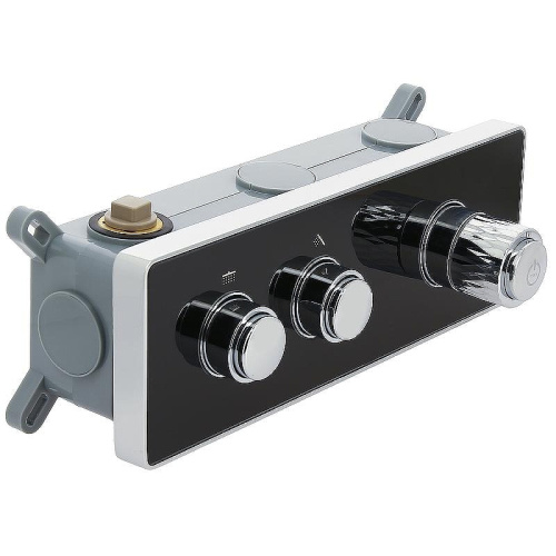 Душевая система ALMAes Olef TVZ-0898 встраиваемая цвет черный с термостатом - фото 4