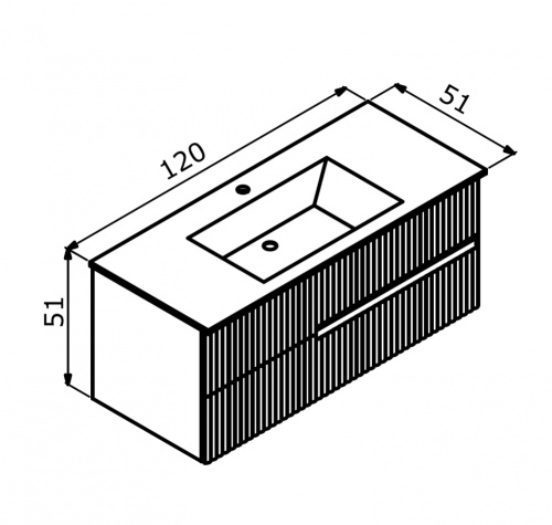 Тумба с раковиной Orka Moonlight 5001503 120х51х51 цвет белый матовый - фото 5