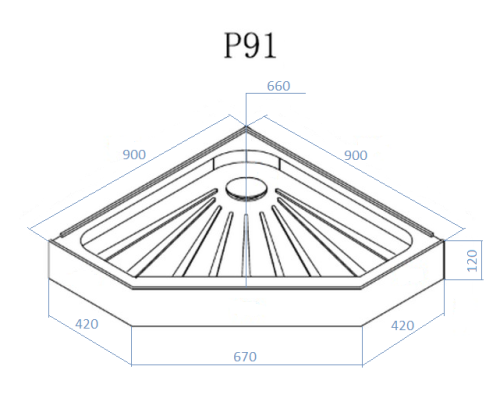 Душевой поддон Cerutti SPA P91C 90х90 ABS-пластик белый с ножками - фото 2