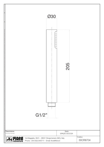 Лейка для ручного душа Fiore Shower 30OO8704 круглая - фото 2