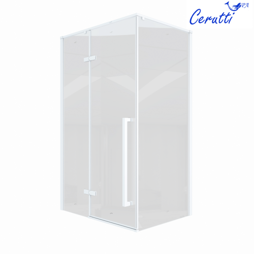 Душевой уголок Cerutti SPA C1AW 120х90 стекло прозрачное профиль белый без поддона - фото 2