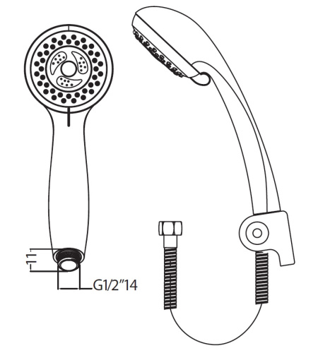 Душевой гарнитур Creavit SH115 настенный хром - фото 2