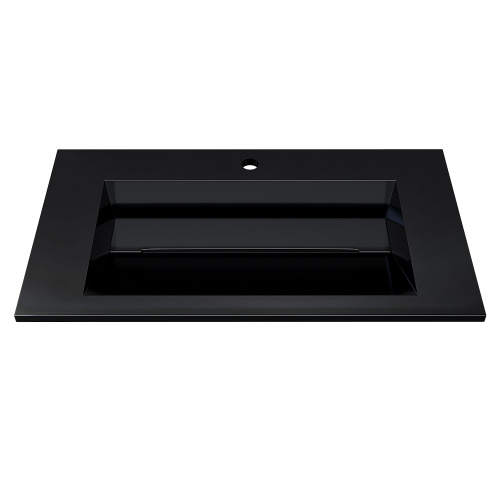 Раковина из литьевого мрамора Uperwood Next Premium RNext80bg 80х45 полувстраиваемая цвет черный - фото 2