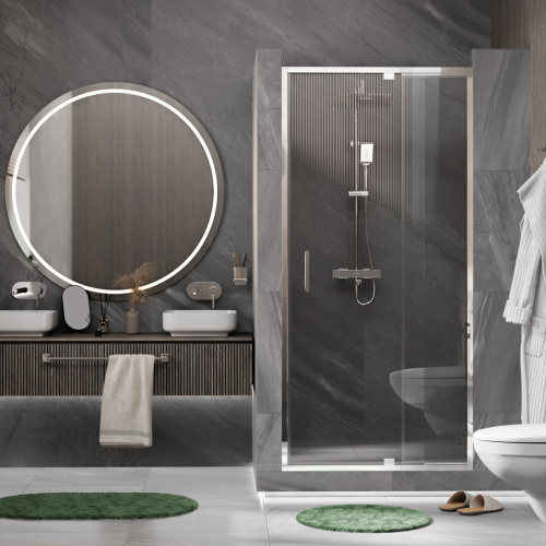 Душевая дверь Wasserkraft Berkel 48P 48P04 90х200 стекло прозрачное профиль хром глянцевый - фото 2