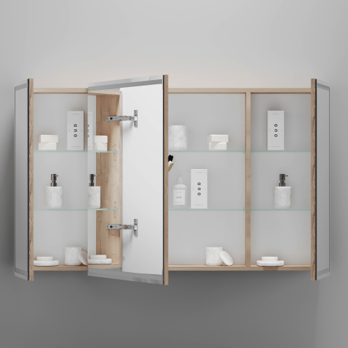 Зеркало-шкаф Sancos Mirror MI120EG 119х15х74 настенный цвет дуб галифакс натуральный - фото 5