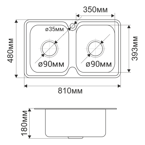 Кухонная мойка Melana 040 t (*8) 81х48 цвет хром - фото 4