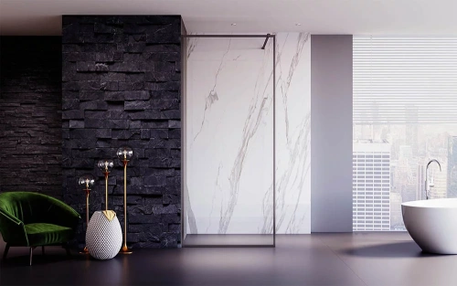 Душевая перегородка Veconi Korato KR81GR-100-01-C4 100х200 стекло прозрачное профиль графит брашированный