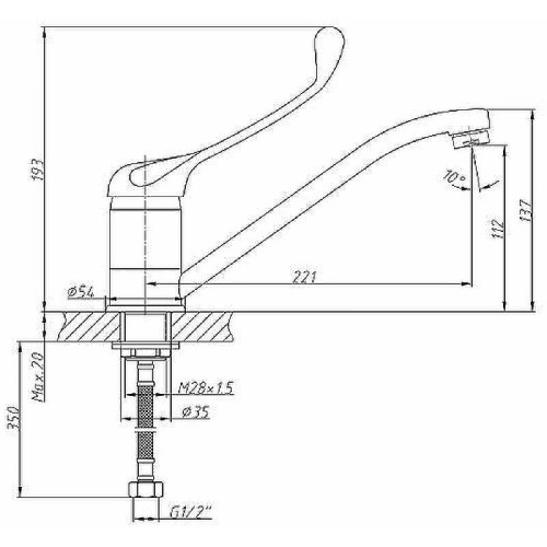 Cмеситель Haiba HB4954 на мойку хром - фото 2