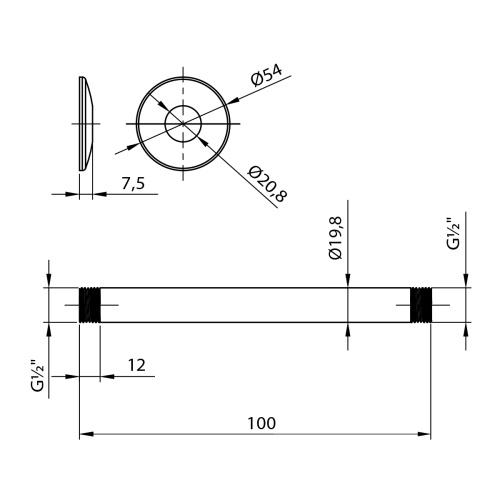 Держатель верхнего душа LeMark LM8000C хром - фото 2