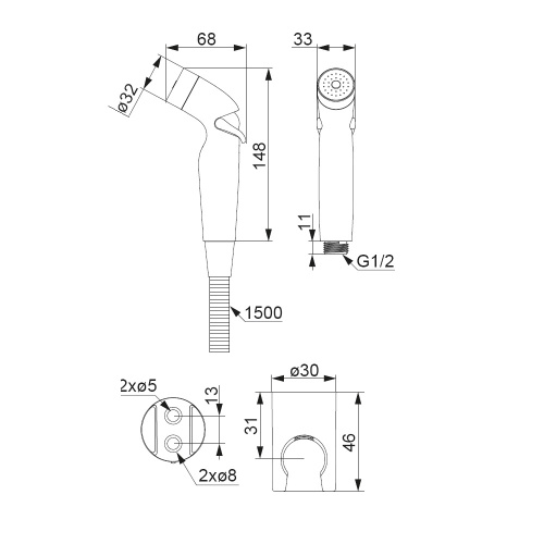 Гигиенический душ со смесителем Damixa Shower program 760550200 хром - фото 4