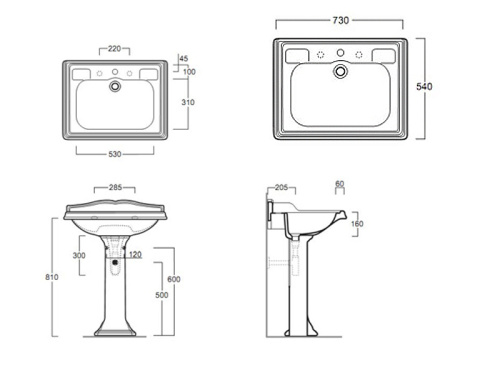 Раковина из санфаянса Simas AR 834 bia 1 hole 73х54 подвесная цвет белый - фото 3