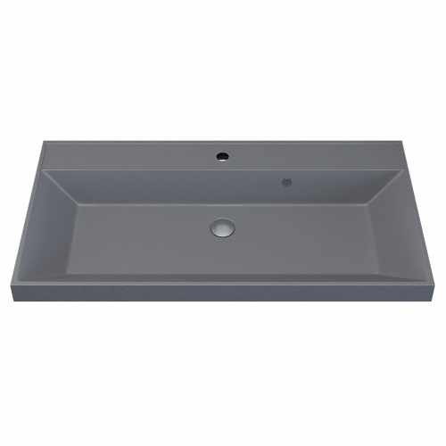 Раковина из искусственного камня Uperwood Classic Quartz 291030010 90х45 полувстраиваемая цвет серый - фото 3