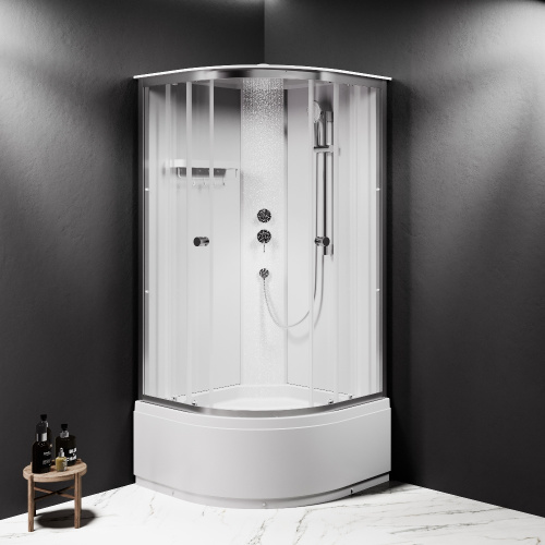 Душевая кабина Am.Pm X-Joy W94C-401A-090MT 88х88 четверть круга без крыши ориентация универсальная - фото 3