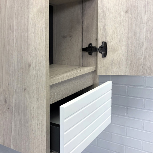 Шкаф-пенал Comforty Страсбург 00-00006574CF 35х32х110 подвесной цвет дуб дымчатый - фото 5