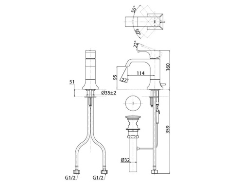 Смеситель TOTO TLG08301R на раковину хром - фото 2