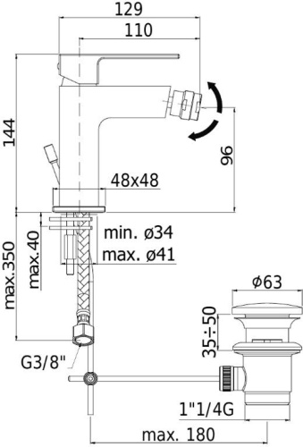 Смеситель Paffoni Elle EL135CR на биде хром - фото 2