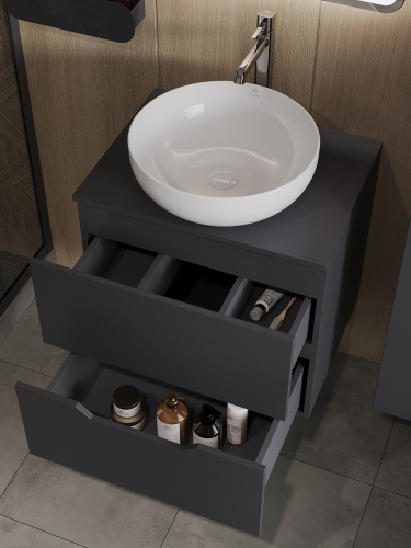 Тумба с раковиной Orange Line Li-60TugMDF+B07-420W 61х46х69 - фото 4