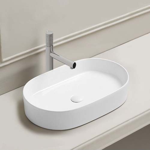 Раковина из сантехнического фарфора Vincea VBS-50760 38х60 накладная цвет белый без отверстий под смеситель