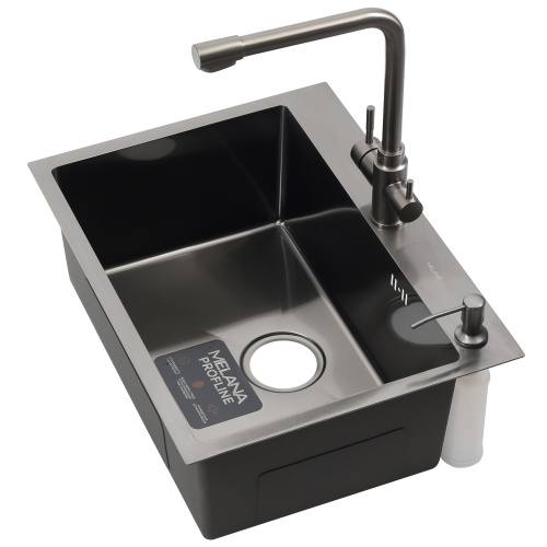 Кухонная мойка Melana ProfLine MLN-D6045HB+3 графит 60х45 цвет графит поверхность матовая - фото 2