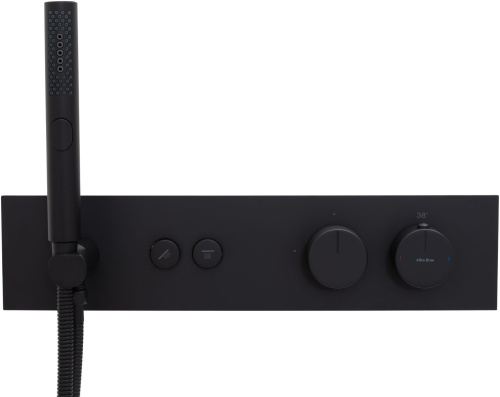 Смеситель для ванны с душем Allen Brau Liberty 5.33010-31 встраиваемый в стену черный с термостатом - фото 2
