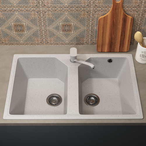 Кухонная мойка Uperwood ECON UPD-402 4010202112 77х49 цвет белый - фото 3