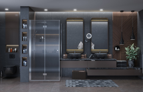 Душевой уголок Ambassador Diamond 12011105L 90х90 стекло прозрачное профиль хром глянцевый без поддона - фото 4