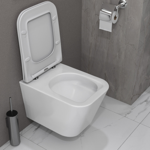 Унитаз подвесной Taliente Correto Tornado 3 CR55003 белый с сиденьем микролифт безободковый смыв торнадо - фото 5