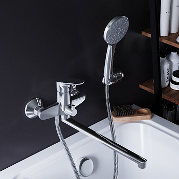 Смеситель для ванны и душа Damixa Jupiter 779500001 настенный хром